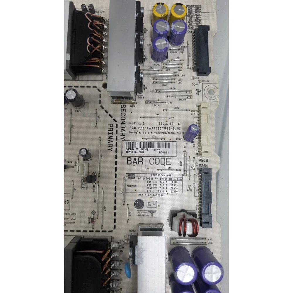 LG  OLED65C4PUA POWER SUPPLY EAX70127603(1.0) 41701101 Untested